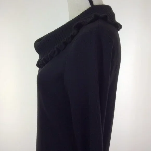 RAFAELLA Womens Top Size Medium Black Long Sleeve - Picture 7 of 12